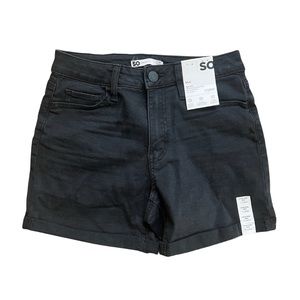 SO MIDI High Rise Black Shorts Size 7/28W Womens Jeans
